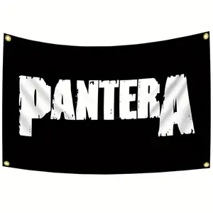 Pantera Band Wall Tapestry - Black and White Polyester Art Decor for Bedroom, Living Room, or Music Studio