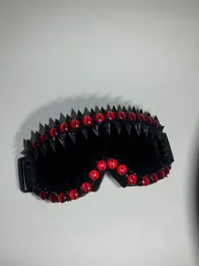 Halloween Venom Drop Glue Fluid Mask Glasses, Handmade Random Effect Unisex Full Coverage Retro Bohemian Party Decor Eyewear