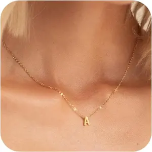 Initial Necklace for Women Girls - Dainty Gold Silver Initial Necklace Tiny A-Z Pendant Necklace Trendy Cute Initial Letter Necklace Jewelry Necklace for Teen Girls Gift