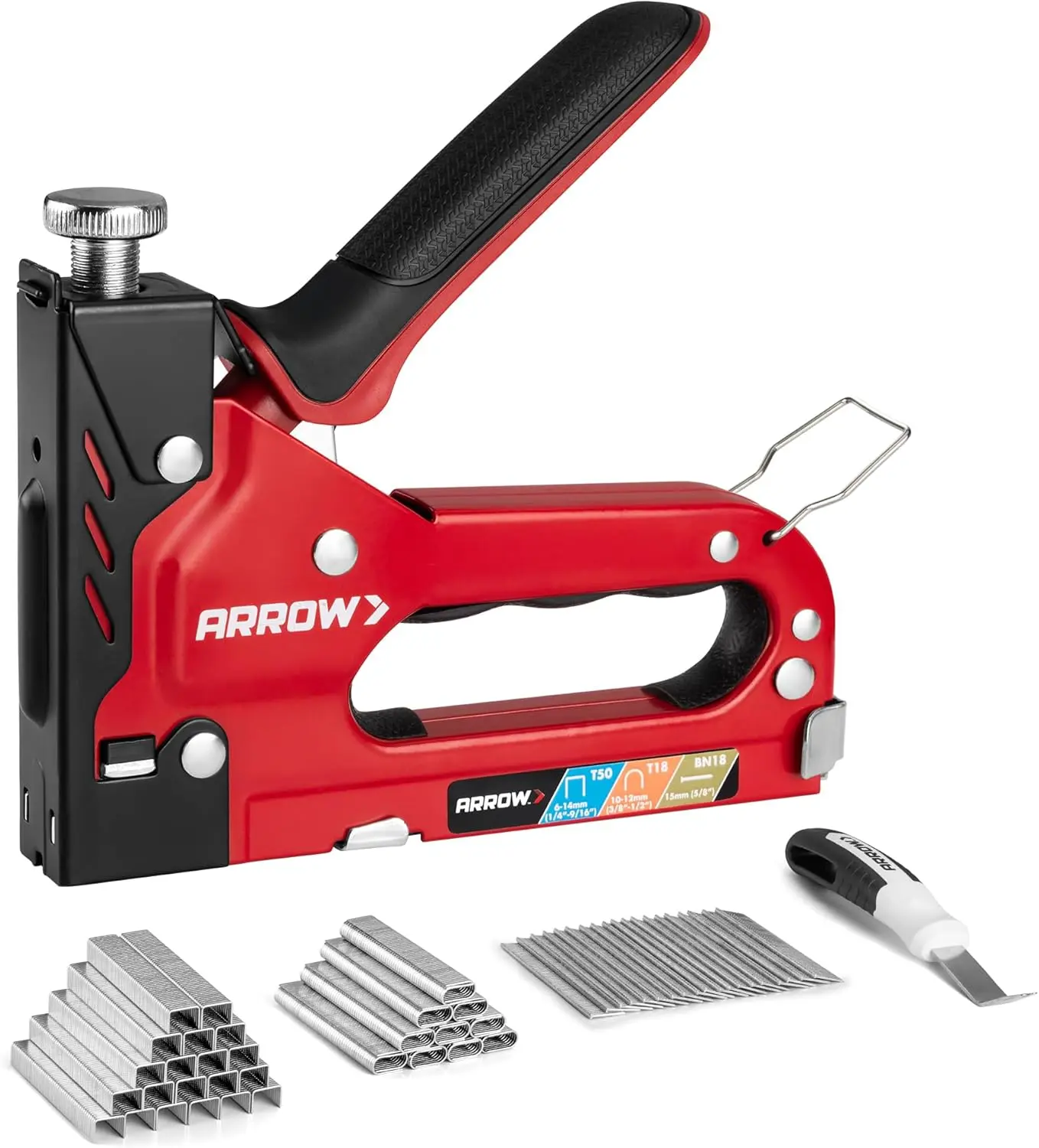 Duty  Upholstery Staple Gun with 3000| Manual Brad Nailer with Remover, Adjustment Stapler Gun for Wood, Wire, Decoration, Fixing, Crafts, DIY