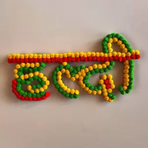 Vibrantly Celebrate Haldi Traditions | Elegant Haldi Ceremony Decoration Banner | Colorful Pom Pom Wedding Decor | Perfect for Haldi, Mehendi & Pooja