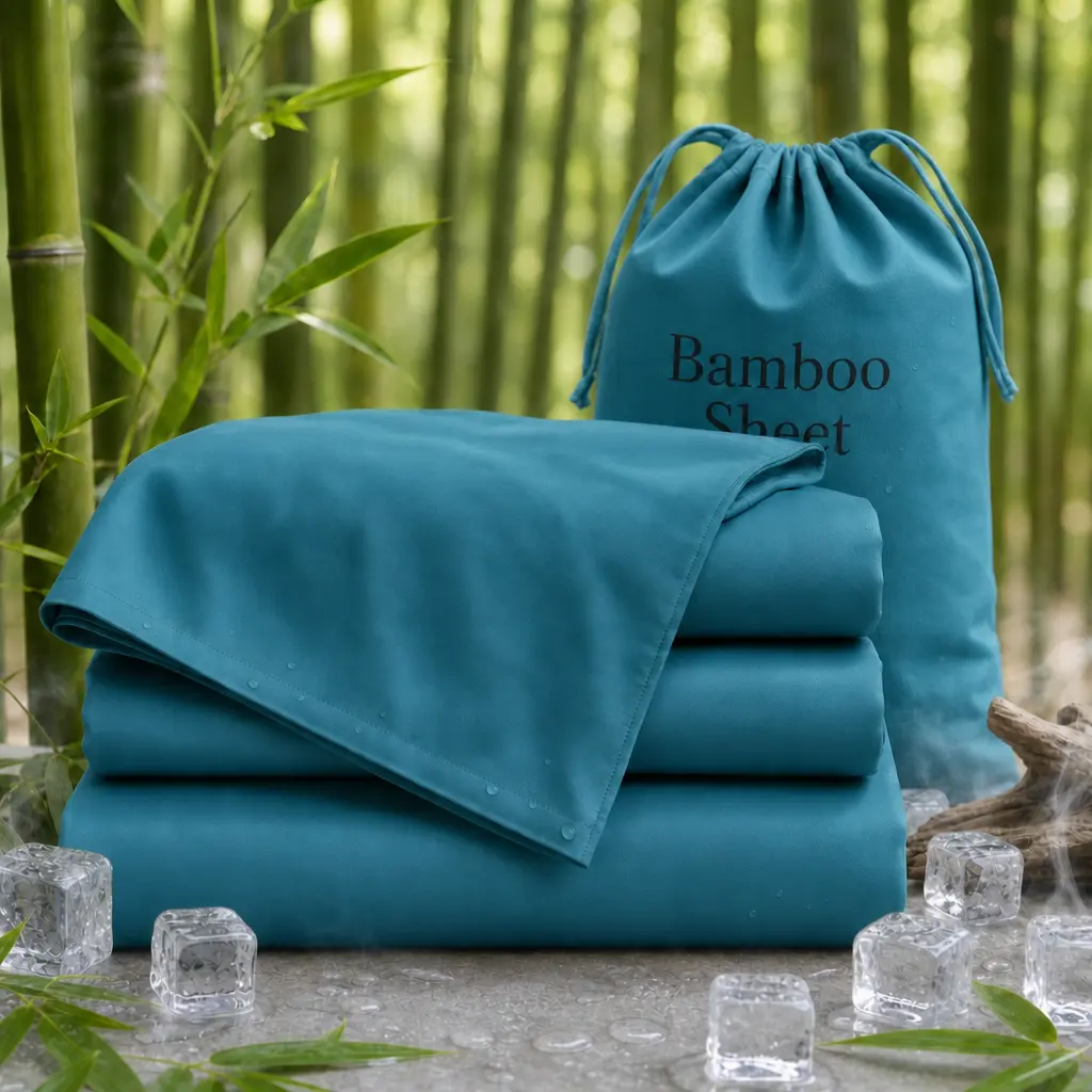 Jollyvogue Extra Deep Pocket Bamboo Sheets - 6 Pcs Breathable & Cooling Bed Sheet Set, Breathable & Moisture Wicking, Hotel Luxury Fitted Soft Wrinkle-Free For Mattresses, Room Decor, Twin/Full/Queen/King Size Pillowcase Sets