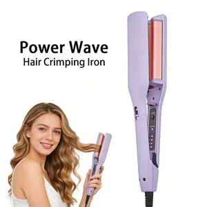 1-inch deep wave curling iron with negative ion technology to create smooth Hollywood waves and mermaid waves; a curling styling tool; ionic ceramic French curling iron; a travel essential; adjustable volumizing curling iron.