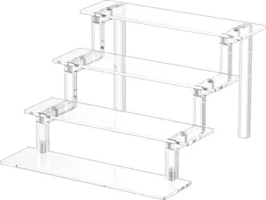 Display Stand Riser, Perfume Stand Organizer 4 Tier, Holder Shelves Compatible with  POP Figures, Cologne Organizer for Men,  Risers for Display, Clear Bedroom Shelf Holder