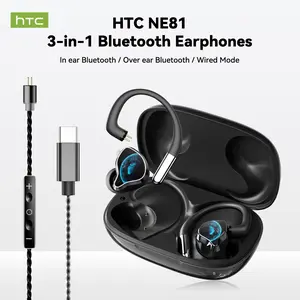 HTC NE81 3-in-1 Bluetooth Headphones, Karaoke Monitor, Voice Change, HiFi Sound for Sports & Streaming