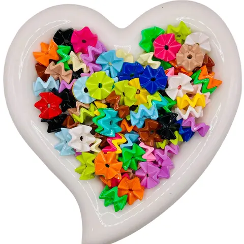 Charmed Glitter & Bead Spacer Collection Assorted Styles for Jewelry & Crafting Projects with Hearts Glitter Accents Flowers & Faceted Designs 8mm-15mm Resin Acrylic Beads