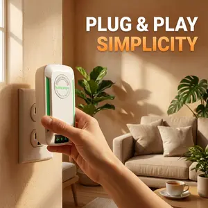 Compact Plug-In Wall Device with US Plug, 90–250V, for Home and Office Use
