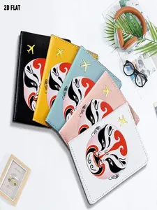 Traditional Peking Opera Facial Makeup Printed Passport Cover, One Size with Multiple Specifications Available, Stylish Travel Accessory for Storing Passport & Cards, Perfect for Travel & Daily Document Organization