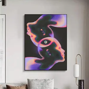 Modern Surreal Wall Art Decor, Abstract Pattern Print, Glossy Avatar Design Pattern, Ideal for Living Room & Bedroom Home Decoration, Unique Gift Idea