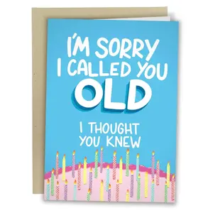 Hilarious Birthday Cards - Birthday Cards for Friends - 5x7 Inch Individual Greeting Card with Kraft Envelope