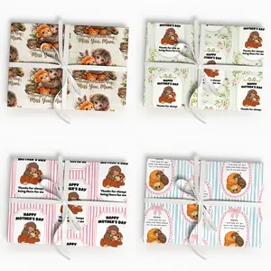 Punch Monkey Motherdays Day Wrapping Paper, Happy Mother's Day Wrapping Roll, Viral Panchi-kun Japanese Macaque Gift Wrap, Emotional Support Animal Lover Gift