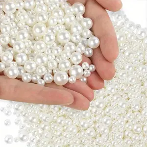 948Pcs Pearl Beads & 5Pcs Pearl Bracelets Set, 4 Size Round Pearls for Bracelets Making Kit Small Pearl Filler Beads with Hole for DIY Craft, Bohemian Stackable Elegant Pearl Bracelets Set Holiday Jewelry