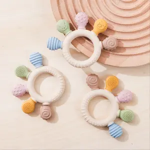 Silicone Baby Teething Ring Toy, Sensory Teether, Safe & Soft Design for Infants, Soothes Sore Gums, Easy Grip Handle, Perfect for Newborns & Toddlers