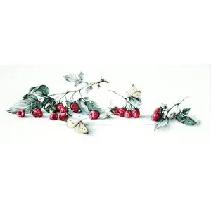 Raspberries with Butterfly B2253L Counted Cross-Stitch Kit