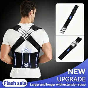 Unisex Adjustable Posture Corrector - Extra Long Extended Strap Breathable Back Support, Invisible Under Clothes