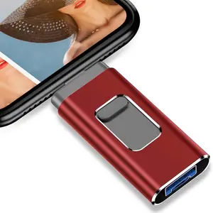 4-In-1 OTG USB 3.0 Flash Drive for iPhone/iPad/Type-C/Android Phones, High-Speed Memory Stick  (64GB/128GB/256GB/512gb/1TB), Photo Stick Pen Drive Thumb Drive with Backup Function, USB Flash Drives