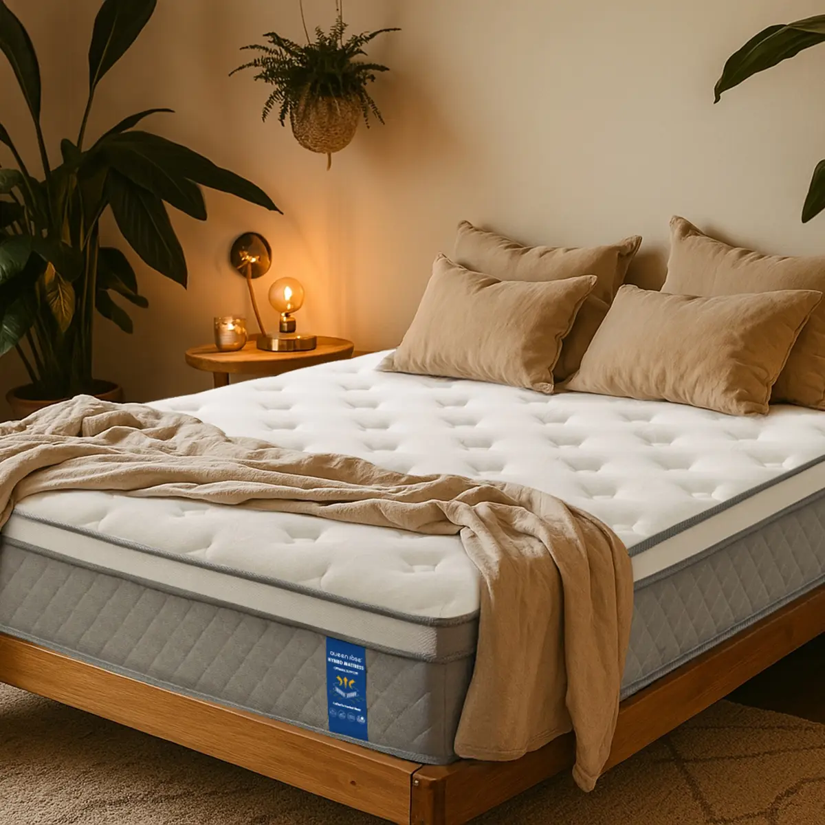 Hybrid Mattress Serenity in a box - Medium Soft, Pressure Relief, Edge Support, Comfortable sweet night bed, No Fiberglass, Cooling Memory Foam, Individual Pocket Springs, CertiPUR-US, 12inch Twin/Full/Queen/King Size