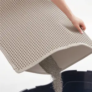 Gorilla Grip Honeycomb Cat Litter Mat, Two Layer Trapping Waste Mats, Soft On Paws, Indoor Box Supplies and Essentials, Feeding Trap, Water Resistant on Floors