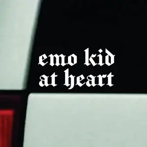 Emo Kid At Heart Car Decal Truck Bumper Sticker Window Windshield Vinyl Blegh Goth Hardcore Mosh