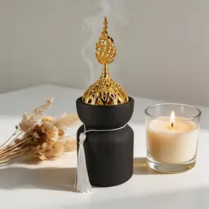 Vase Shape Arabian Incense Burner, Ramadan Bukhoor Holder, Home Ceramic Decor, Yoga Meditation Aromatherapy, Aroma Diffuser, Scented, Home Fragrance Decor
