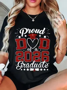 100% Cotton Proud Dad of A 2026 Graduate Senior Class of 2026 Graduation T-Shirt