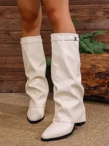 2026 Long Tube Knight Boots for Women, High Anklet Western Cowboy Boots, Slimming Leggings Boots, Trendy Stack Boots