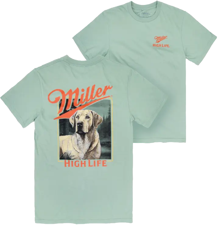 High Life Yellow Labrador Retriever T-Shirt – Vintage Style Beer Graphic Tee, Official Brand Merchandise, Outdoor Apparel, Ultimate Gift for Dog Lovers & Beer Fans, Menswear Medium Men's