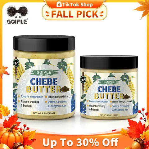 Goiple 2-Pack 250g Chebe Hair Butter - Haircare Hydrating Treatment, Nourishing Oil for Growth & Thickening, Deep Conditioning Scalp Grease, Leave 30 Min, Natural Ingredients, All Hair Types, Back to School Use