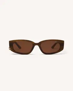 DEZI CUFFED - Square Frame Sunglasses with Asymmetrical Piercings
