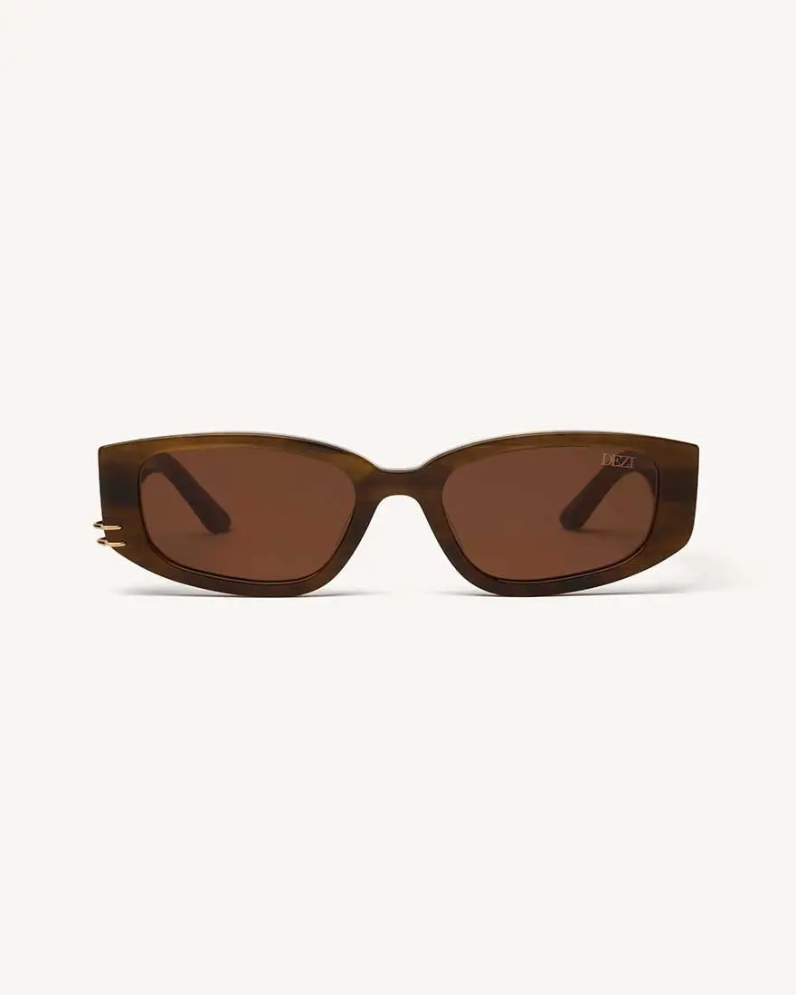 DEZI CUFFED Square Frame Sunglasses with Asymmetrical Piercings, Sunglasses for Women, Womens Sunglasses, Funky Sunglasses, Modern Trendy Sunglasses