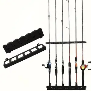 Easy Install Abs Fishing Rod Holder, Wall-Mounted High Density Foam Handle Storage Rack, Garage & Sports Equipment Organizer, Fishing Accessories, Fishing Tackle Organizer, Fishing Organizer Accessory