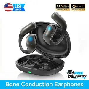 Wireless Open-Ear Headphones, Night Safety Mode for Sports, Powerful Bass, Ultra-Comfort, Bluetooth 5.4, 120H Playtime with Digital Display, IPX6 Sports Earbuds for Running & Workouts TikTokShopBlackFriday