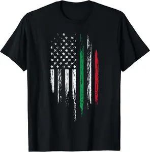 Italian American Flag Combo Italy USA Italia Patriotic Gift T-Shirt | Size S-5XL | FAST SHIPPING