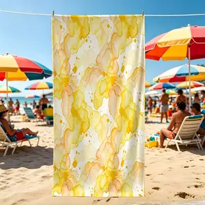 1Pcs Fluid Watercolor Gradient Print Beach Towel, Multiple Styles, Quick Dry Absorbent Microfiber, Lightweight And Sand-Resistant, Suitable For All People, Ideal Gift Choice