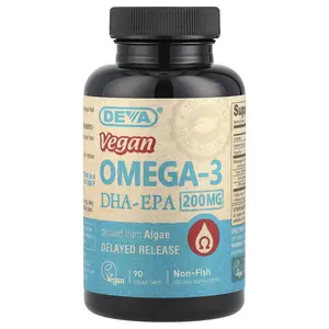 Deva Vegan Omega-3 DHA-EPA, Delayed Release, 200 mg, 90 Vegan Caps