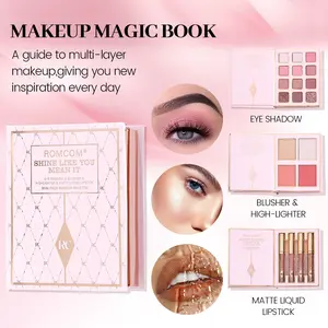 3-Page Makeup Magic Book, Includes 12 Eyeshadow Shades, 4 Lip Colors & 4 Blush Shades, Makeup Palette Set, Cosmetics, Perfect Gift for Women Special Occasions