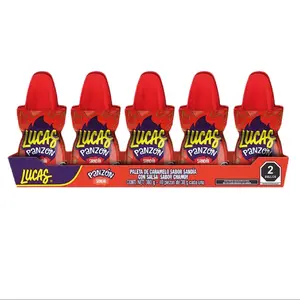 LUCAS PANZON - Watermelon Flavored Lollipop with Chamoy Hot Liquid Candy / 10 Pieces pack /