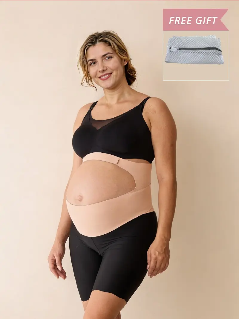 Momcozy Pregnancy Belly Band YB001, CozySupport Ergonest Maternity Belly Band, Invisible Pregnancy Belt for Back, Abdomen, Waist,A, Pregnancy Stuff, Maternity Clothing Abdominal Binder