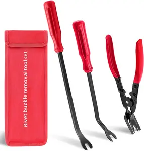 3 PCS DIY Portable Compact Clip Removal Tool Set - Clip Pliers Fastener Remover, Car Trim Rivet Pry Tool for Automotive Door Panel Upholstery Repair