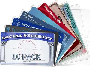 Card Holder Sleeves Waterproof New Medicare Card Protector PVC Soft Plastic Cardholder Transparent Credit Sleeve for Business Social Security ID Driver's License Frosted ID Protector