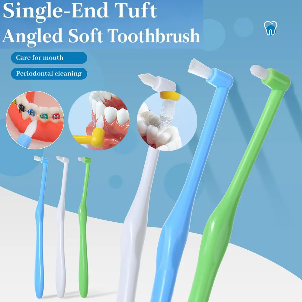 Round End Tuft Toothbrush – Ultra Soft Bristles for Gentle Braces Cleaning, Detail Tooth & Gum Care Brush