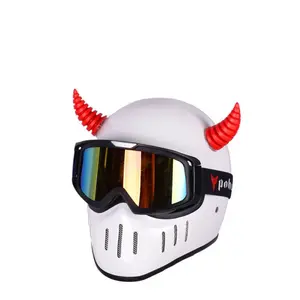 Motorcycle Helmet Glowing Big and Small Ox Horn Electric Car Helmet Devil Horn Halloween Decoration Men Women Gift Motorcycle Helmet Decoration