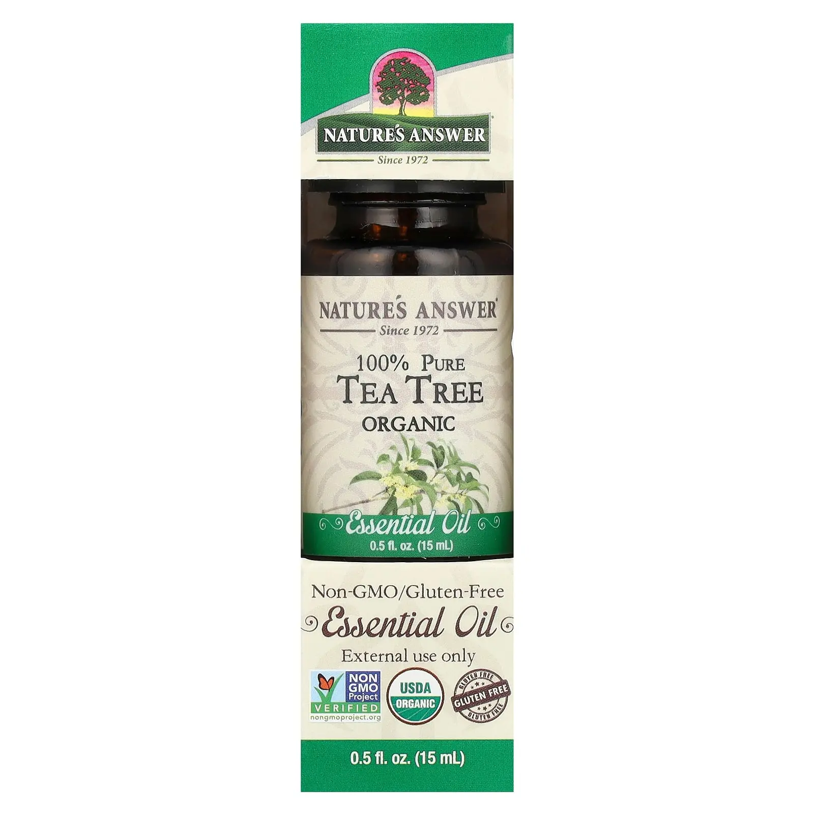Nature's Answer 100% Pure Organic Essential Oil, Tea Tree, 0.5 fl oz (15 ml)