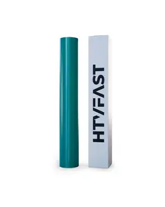 HTVFast HTV Vinyl Rolls Heat Transfer Vinyl - 11.8" x 20' Roll - Flexible & Stretchable PU Material - Easy to Cut, Weed & Transfer with Home Iron-Works on Plastic, Wood, Ceramic & Fabric (Turquoise)