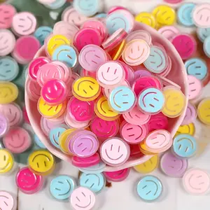 20 pieces of cute resin smiley face decorations, suitable for DIY decoration, beads, jewelry making accessories and craft supplies, Beads Charms
