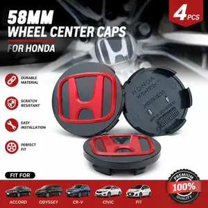4 Pcs 58mm/2.28 Inch Diagonal Wheel Center Caps, Compatible with Accord Odyssey Crv Civic Fit, Durable & Stylish Tire Covers, Car Wheel Cover
