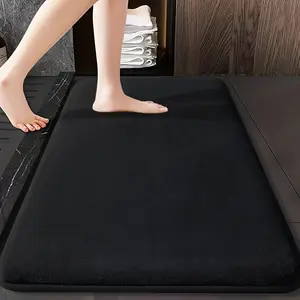 1 piece of pure color memory cotton bath mat, Bathroom floor mat, Bathroom decorative mat, soft, non slip, absorbent, good rebound, machine washable, suitable for home bathrooms, kitchen, laundry room, bedroom, shower, indoor mat, Water Absorbent Mat