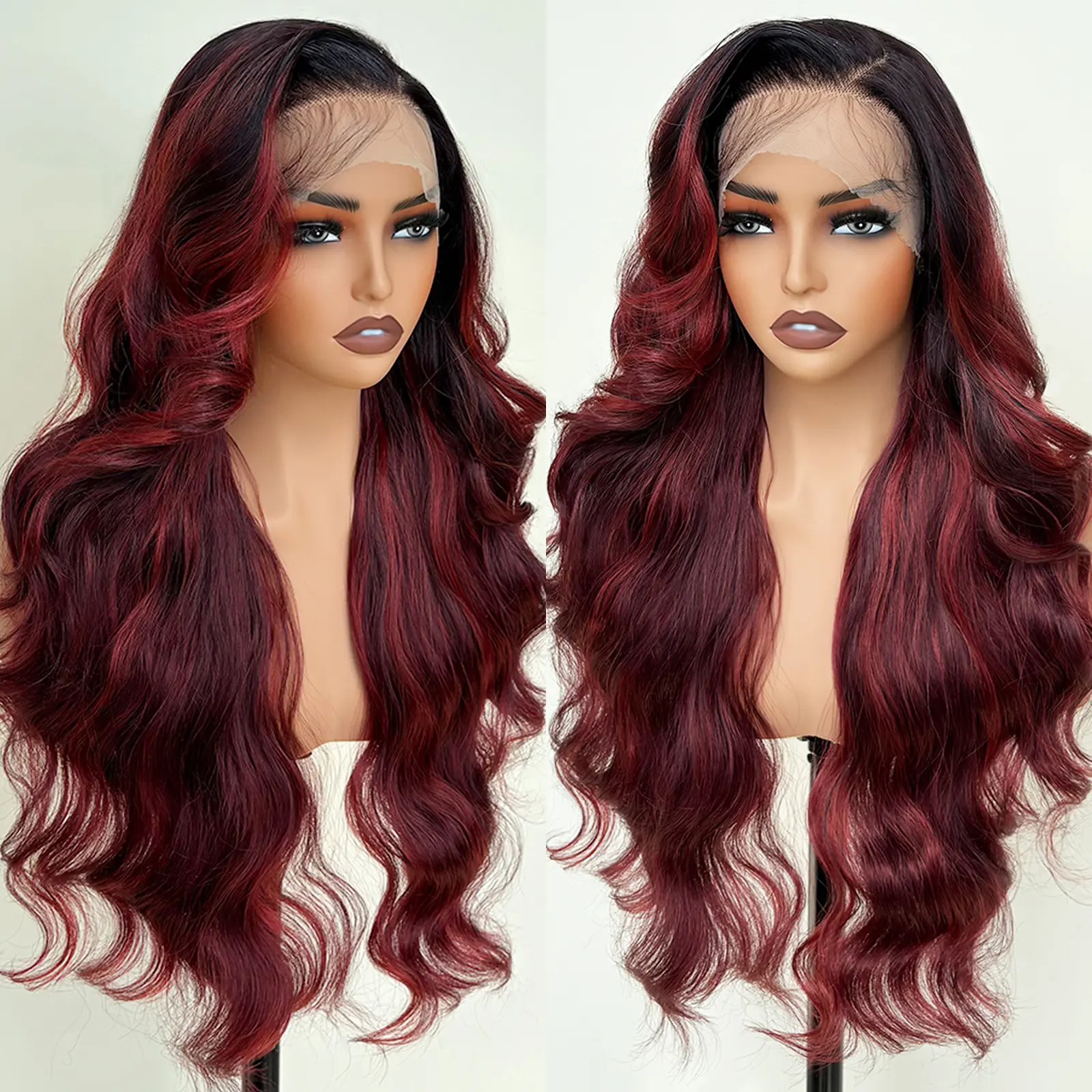 UGORGEOUS 13x6 HD Lace Front Wigs Pre Layered  Body Wave Synthetic Wigs Beginner friendly Wig Wear and Go 13×6 Freepart Natural Hairline Wig with Tiny Knots 26 Inch Lace Frontal Wig Deep Curly Wig
