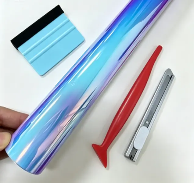 1 ft x 5 ft Glossy Rainbow Electroplated Car Sticker Roll, Bubble-Free Holographic Futuristic Decal for Cars/Motorcycles, Boats/Vessels, Ideal for DIY Projects, Suitable for Electronic Products, 1 Foot × 5 Feet