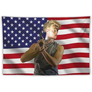 JJ American Flag Maybank Tapestry – Wall Art Poster for College Dorm, Bedroom, Living Room, Office, Party Decoration, and Fan Gift